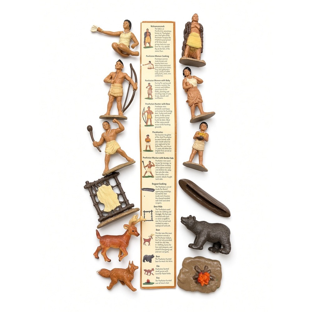 Safari Ltd Powhatan Indians Toob Complete Set 12 Mini Figures Historical Diorama